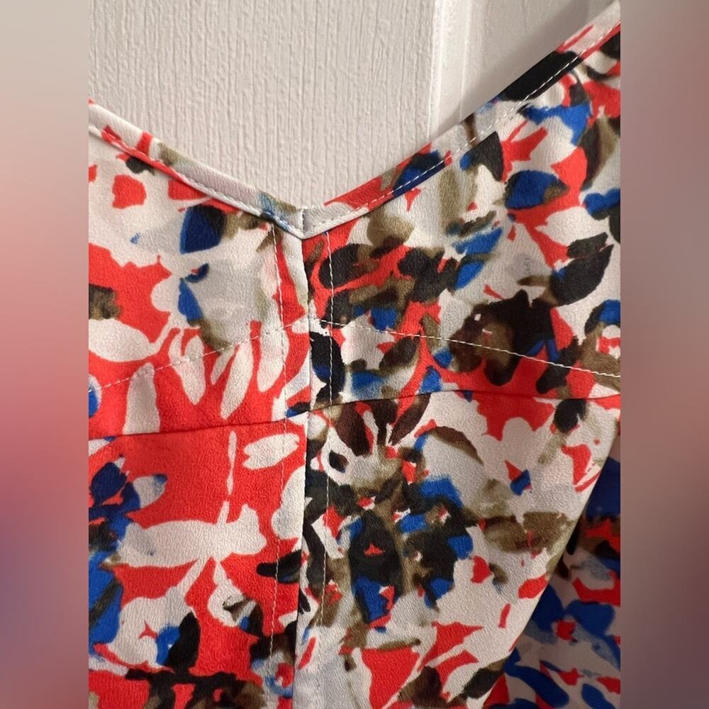 J Crew Colorful Summer Dress Sz 10 Red White Blue - Picture 4 of 5